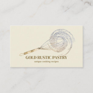 Beige ivoor Glitter Garde Glitter Goud Bakkerij Visitekaartje