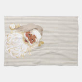Beige Ivoor Kerstman van kleur Theedoek (Horizontaal)