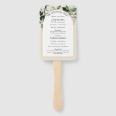Beige Ivory Boho Arch botanisch huwelijksprogramma Handwaaier (Achterkant)