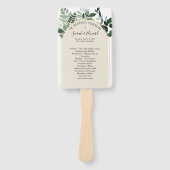 Beige Ivory Boho Arch botanisch huwelijksprogramma Handwaaier (Voorkant)