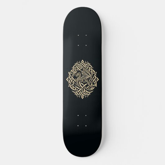 Beige Keltische Draak Skateboard (Voorkant)