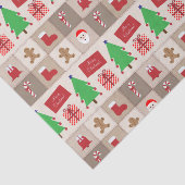 Beige Kerst Patroon Tissue Paper Tissuepapier (Detail)