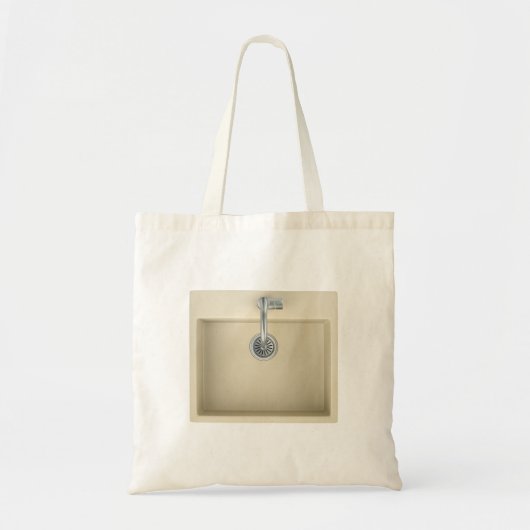 Beige keukengootsteen en kraan tote bag (Voorkant)