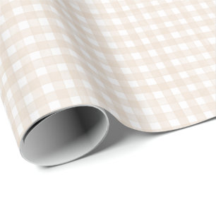 Beige Klassieke Gingham Cadeaupapier