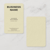 Beige kleur trendy verticaal minimalistisch ontwer visitekaartje (Voorkant / Achterkant)