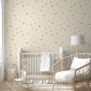 Beige-Kleurrijke Triangel Patroon Wallpaper Behang