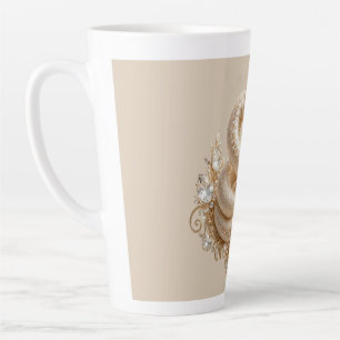 Beige Kristallen Slangen Kroon Hanger Kunst Latte Mok