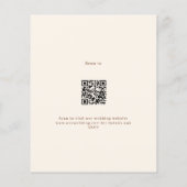 Beige kuif monogram QR RSVP budget bruiloft (Achterkant)
