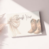 Beige laarzen of bogen Waterverf gender openbaren Bedankkaart