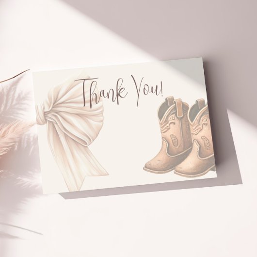 Beige laarzen of bogen Waterverf gender openbaren Bedankkaart