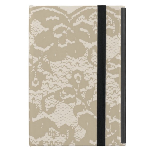 Beige lace iPad mini hoesje (Voorkant Dicht)