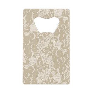 Beige lace kredietkaart flessenopener