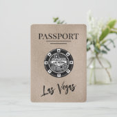 Beige Las Vegas Passport Bewaar de datum Save The Date (Staand voorkant)