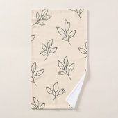 Beige Leaf Bathroom Towel Set (Serviette à main)