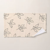 Beige Leaf Bathroom Towel Set (Serviette à main)