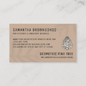 Beige Leaf Brown Forest Tree Rustic Pine Cone Visitekaartje (Achterkant)