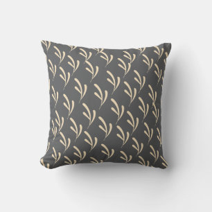 Beige Leaf Repeat Grey Kussen