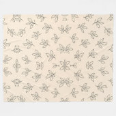 Beige Leaf Throw Blanket Fleece Deken (Voorkant (Horizontaal))