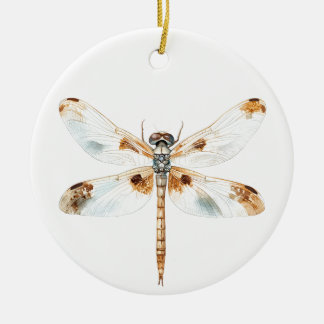 Beige libel elegantie minimalistische natuur ontwe keramisch ornament