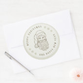 Beige lichtgroene vrolijke kerst STICKER (Envelop)