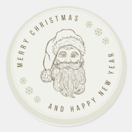Beige lichtgroene  vrolijke kerst STICKER
