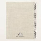 Beige Linen Creme Texture Minimal Elegant Monogram (Dos)