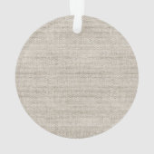 Beige Linen Fabric Witte NAAM Timeless Keepomwille Ornament (achterkant)