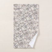 Beige Linen Gray Dainty Floral Pattern Bad Handdoek (Handdoek)