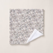 Beige Linen Gray Dainty Floral Pattern Bad Handdoek (Wasdoekje)