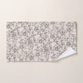 Beige Linen Gray Dainty Floral Pattern Bad Handdoek (Handdoek)