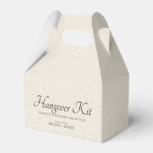Beige linen Simple Script Hangover Recovery Kit Bedankdoosjes (Achterkant)