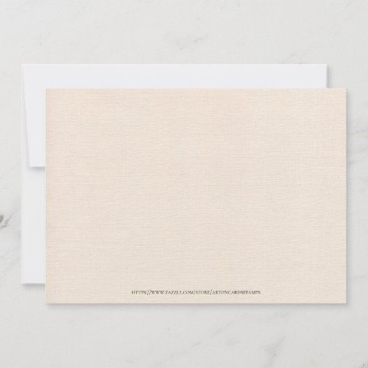 Beige Linen White Script zal je zijn mijn Bridesma Kaart (Achterkant)