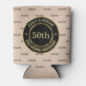 Beige Linnen Annivarsary Blikjeskoeler (Voorkant)