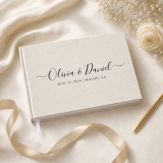 Beige Linnen Crème Look Minimalistische Elegante T Gastenboek