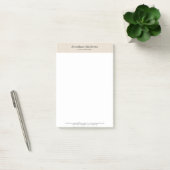 Beige Linnen Creme Textuur Eenvoudig Elegant Monog Post-it® Notes (Kantoor)