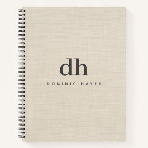 Beige Linnen Crème Textuur Minimalistische Elegant Notitieboek