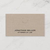  Beige Linnen Print Advocaat Visitekaartje (Voorkant)