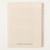 Beige linnen textuur eenvoudige zwarte typografie planner (Achterkant)