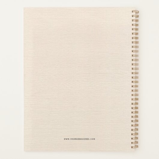 Beige Linnen Textuur & Gouden Rechtvaardigheid Sch Planner (Achterkant)