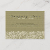 Beige Linnen & Wit  Linnen & Kant 2 Visitekaartje (Achterkant)
