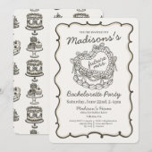 Beige Lint Retro Hart Coquette Taart Verloofd Meis Kaart (Voorkant / Achterkant)