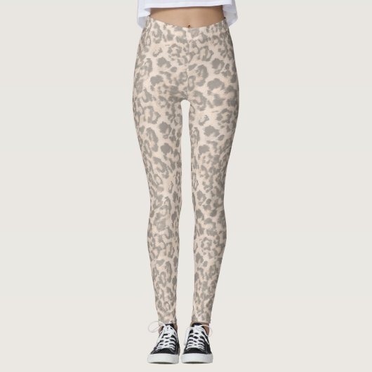 Beige luipaard. leggings (Voorkant)
