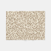 Beige luipaardprint fleece deken (Voorkant (Horizontaal))