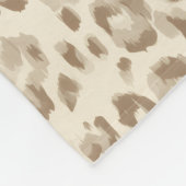 Beige luipaardprint fleece deken (Hoek)