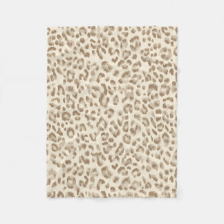 Beige luipaardprint fleece deken