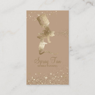 Beige Lux Bruinings Spray Glitter Goud Visitekaartje