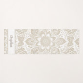 Beige Mandala Yogamat  naam (Voorkant (horizontaal))