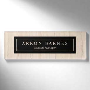 Beige Marble Employee Staff Magnetic Name Tag