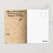 Beige Marble Save the Date Briefkaart (Achterkant)