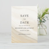 Beige Marble Stone Save The Date (Staand voorkant)